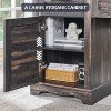 L Shaped Desk with Drawers, 60in Wide Farmhouse Executive Office Desk with Charging Station, Home Corner Desk with File Drawer - 4 of 4
