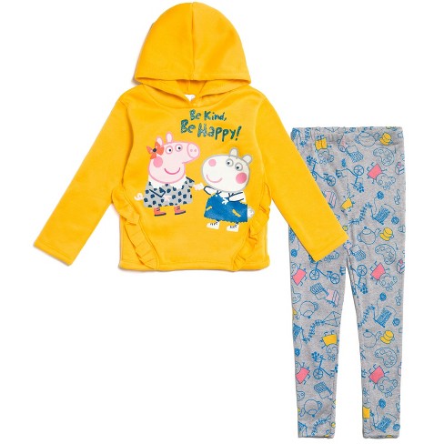 Peppa Pig Girls Pullover Fleece Hoodie And Leggings Outfit Set