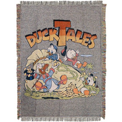 Disney's DuckTales, "Money Bags" Woven Tapestry Throw Blanket, 48" x 60", Multi Color