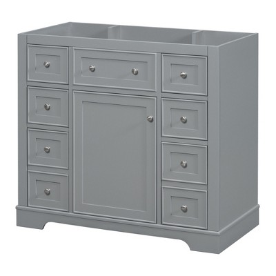 NicBex 35.6" Bathroom Storage Cabinet without Sink, Bathroom Vanity, 6 Spacious Drawers and 1 Two-tier Cabinet for Bathroom