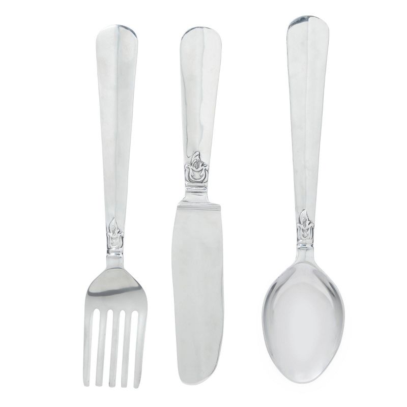 Set of 3 Aluminum Utensils Knife, Spoon and Fork Wall Decors - Olivia & May, 1 of 8