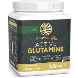 Active Glutamine Supplement, Glutamine Powder for Workout Recovery, Muscle Growth & Gut Health, Unflavored, Sunwarrior, 500g - 1 of 4