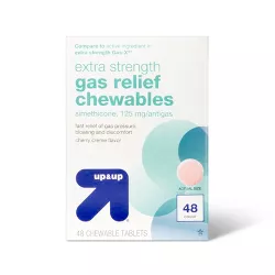 Gas Relief Extra Strength 125mg Chewable Tablets - Cherry Crème - 48ct - up & up™