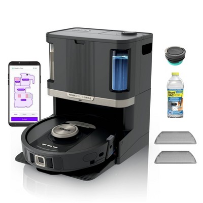 Black Cordless Robotic Vacuum and Mop with HEPA Filter