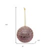HomeRoots Set of Four Gold And Pink Glitter Handcrafted Shatterproof Ball Ornaments - 3 of 4