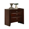 Acme Furniture Ireland I Storage Nightstand Espresso Finish: Square Wood Frame, Metal Glides, 250lb Capacity - 3 of 4