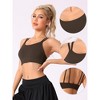 Allegra K Women's Full-Coverage U Back Fitness Sports Bras with Fixed Padded Cup - 3 of 4