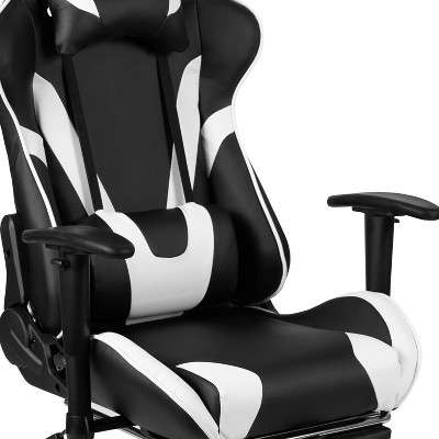 Black Ergonomic Gaming Desk & Chair Set with Footrest and Cup Holder