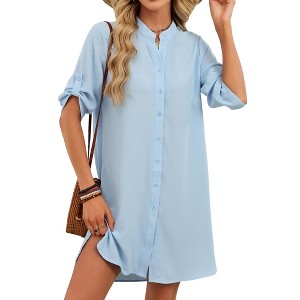slim fit dress slacks Poplin Loose Fit Shirt Dress