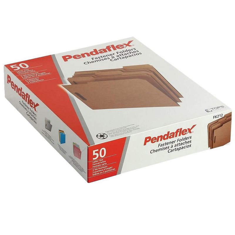 Pendaflex Kraft Fastener Folders 2 Fasteners 1/3 Cut Tabs Letter 50/Box FK212, 5 of 6