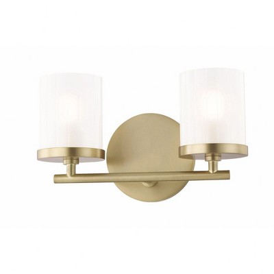 Mitzi Ryan 2 - Light Vanity in  Aged Brass Clear Frosted Shade