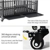 Kumasinova 52" Heavy Duty Dog Crate with Roof,Metal/Carbon Steel Dog Kennel Indoor&Outdoor,Dog Cage with Wheels&Tray,Dog Crates for Large Dogs,Black - 3 of 4