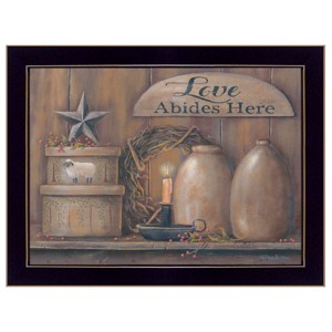 "Love Abides Here Shelf" By Pam Britton, Ready to Hang Framed Print, Black Frame - 1 of 4