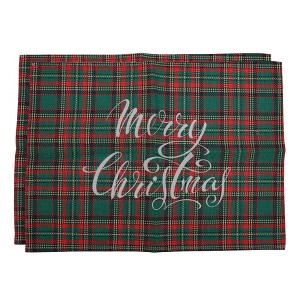 Unique Bargains Christmas Place Mats Linen Red Green White 13 " x 17.7 " 2Pcs - 1 of 4