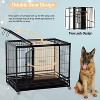 FDW 36/42/48 Inch Dog Crate Heavy Duty Dog Kennel Indoor Outdoor Metal Dog Cage with Removable Pan and Lockable Wheels Pet Playpen for Training - 3 of 4