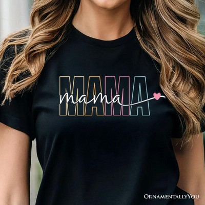 Colorblock Mama T-Shirt, Black Trendy Casual Women's Tee| OrnamentallyYou
