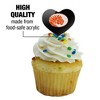 East Central University Secondary Logo Heart Love Cupcake Picks Toppers Decoration Set of 6 - 3 of 4
