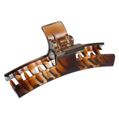 Unique Bargains Women's 3.9" Claw Clip Hair Accessories No Slip Grip Plastic Brown 1 Pc