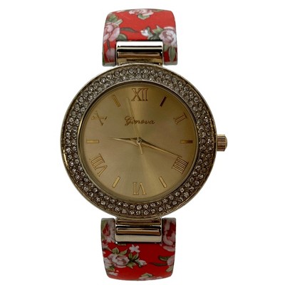 Olivia Pratt Printed Soft Band Bangle Women Watch