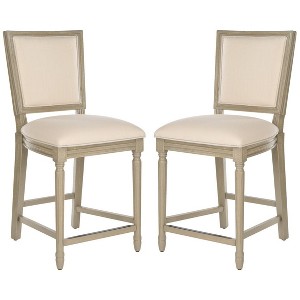 Buchanan Rectangle Counter Stool (Set Of 2) - FOX6271 - Safavieh Couture - 1 of 4