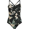 Lands' End Women's Slender Suit V-neck Pleated X-back One Piece Swimsuit Adjustable Straps - 3 of 4