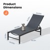 Pellebant 2 PCS Iron Lounge Chair for Outdoor & Indoor - Reclines Flat, Textilene Seat, Stackable Design, 350LBS Capacity - 2 of 4