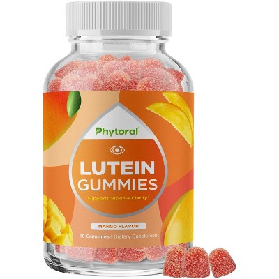 Lutein Gummies for Adults, Eye Health Supplement for Vision Clarity, Dry Eye Relief & Blue Light Support, Mango Flavor, Phytoral, 60ct