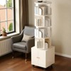 Mshliw 5-Tier Rotating Bookshelf with Drawer, 360° Spinning Corner Bookcase Storage Rack for Small Spaces, Bedroom, or Living Room - 4 of 4
