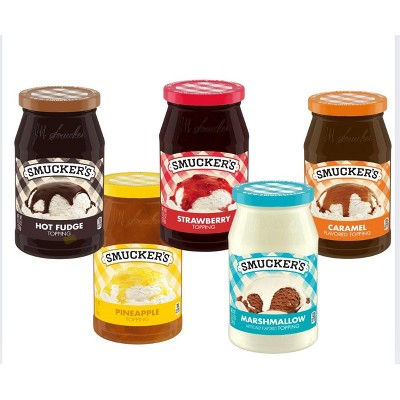 Smucker's Ice Cream Topping Variety Pack (Hot Fudge, Strawberry, Caramel, Marshmallow and Pineapple)