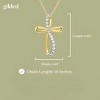 GILDED 1/4 cttw Twist Cross Pendant-Necklace in 10KT Yellow Gold or 14K Yellow Gold Plated over Sterling Silver, Natural Round-Cut Diamond, 18" Chain - 4 of 4
