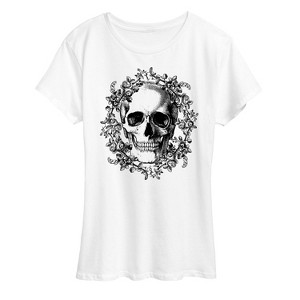 Women's - Instant Message - Skull Wreath Short Sleeve Graphic T-Shirt - 1 of 4