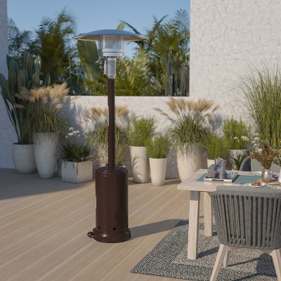 Bronze Stainless Steel 40,000 BTU Propane Patio Heater with Wheels