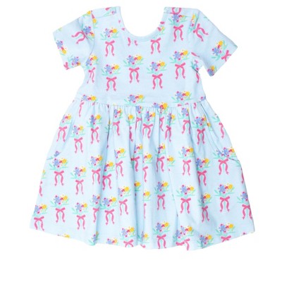 RuffleButts Girls Knit Short Sleeve Twirl Dress