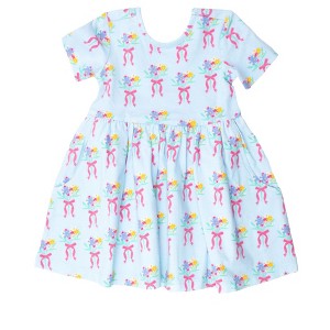 RuffleButts Toddler Girls Knit Short Sleeve Twirl Dress - 1 of 4