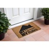 HomeRoots 18" X 30" Brown and Black Coir My House My Rules Outdoor Door Mat - 2 of 4
