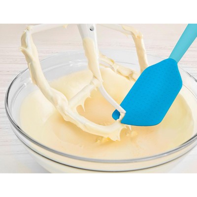 Blue 2-in-1 Silicone Beater Scraper Spatula