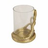 Decorative Metal Glass Aluminum Pillar Holder with Serpent Design in Boho Style - 4 of 4