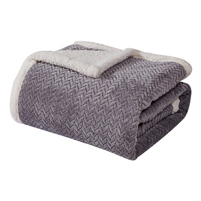 Soft Braided and Comfortable Plush All Season 50" X 60" Throw Blanket, Grey