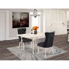 HomeStock 3-Pc Linen White Finish Rectangular Solid Wood Top with Dropleaf Dining Table Set - 2 of 4