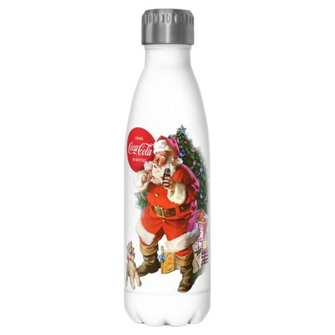Coca Cola Christmas Drink in Bottles Stainless Steel Water Bottle - White -  17 oz.
