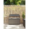 Patio Storage Bench with Cushion Gray Poly Rattan - 2 of 4