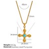 Clotth Vintage Dainty Pendant Necklace, Temperament Versatile Creative Cross Inlaid Tiger Eye Stone, Jewelry Gift for Women - 4 of 4