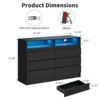 Black Modern 6 Drawer Dresser with LED Lights and Power Outlet Storage Chest with Charging Station - 2 of 3