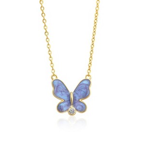 Molenia 925 Sterling Silver Necklace for Women - Gold Butterfly Resin Pendant Gifts for Mom Chain Cute Stuff Jewelry for Girls Mothers Day Birthday - 1 of 4