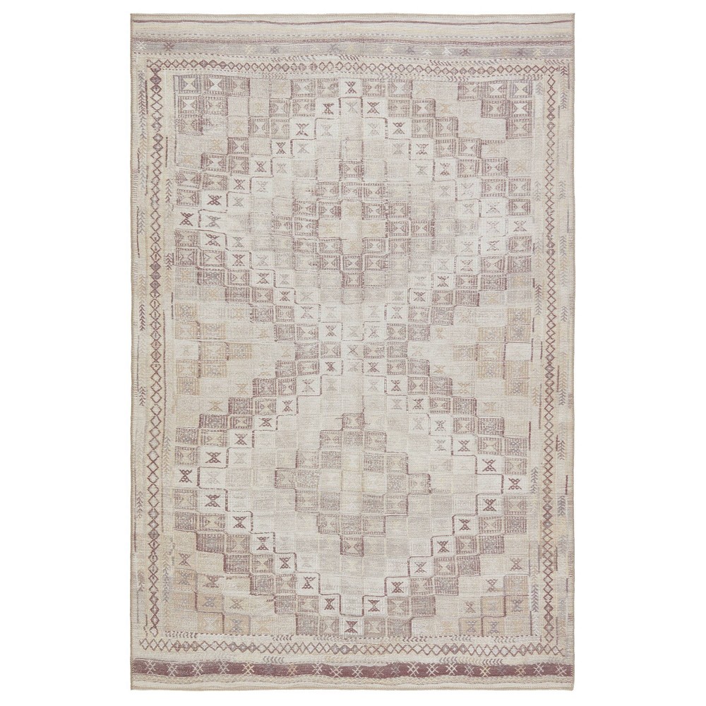 Photos - Doormat 5'x7'6" Kate Lester & Davina Geometric Area Rug Beige/Burgundy - Jaipur Li