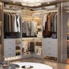 Aheaplus Set of 3 Freestanding Corner Closet System, Space-saving Closet Organizer  with Drawers and Hanging Rods - 4 of 4