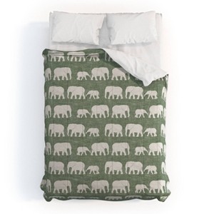 Deny Designs Kids' Little Arrow Design Co Elephants Marching Comforter Bedding Set - 1 of 3