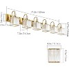 Runesay Modern Gold Vanity Lights - 6-Light Gold Crystal Bathroom Vanity Lights Over Long Mirror - 3 of 4