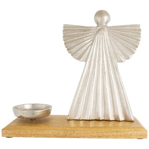 Northlight Heavenly Angel Metal Christmas Votive Candle Holder - 10" - Silver - 1 of 4