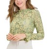 INSPIRE CHIC Women's Crochet Lace See-Through Ruffle Frill Neck Floral Elegant Blouse - 2 of 4